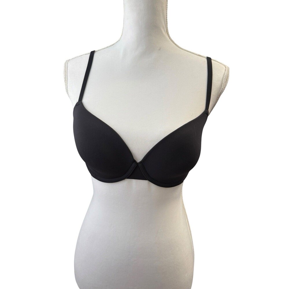 SKIMS Fits Everybody T-Shirt Bra 34C Onyx Black Demi Underwire